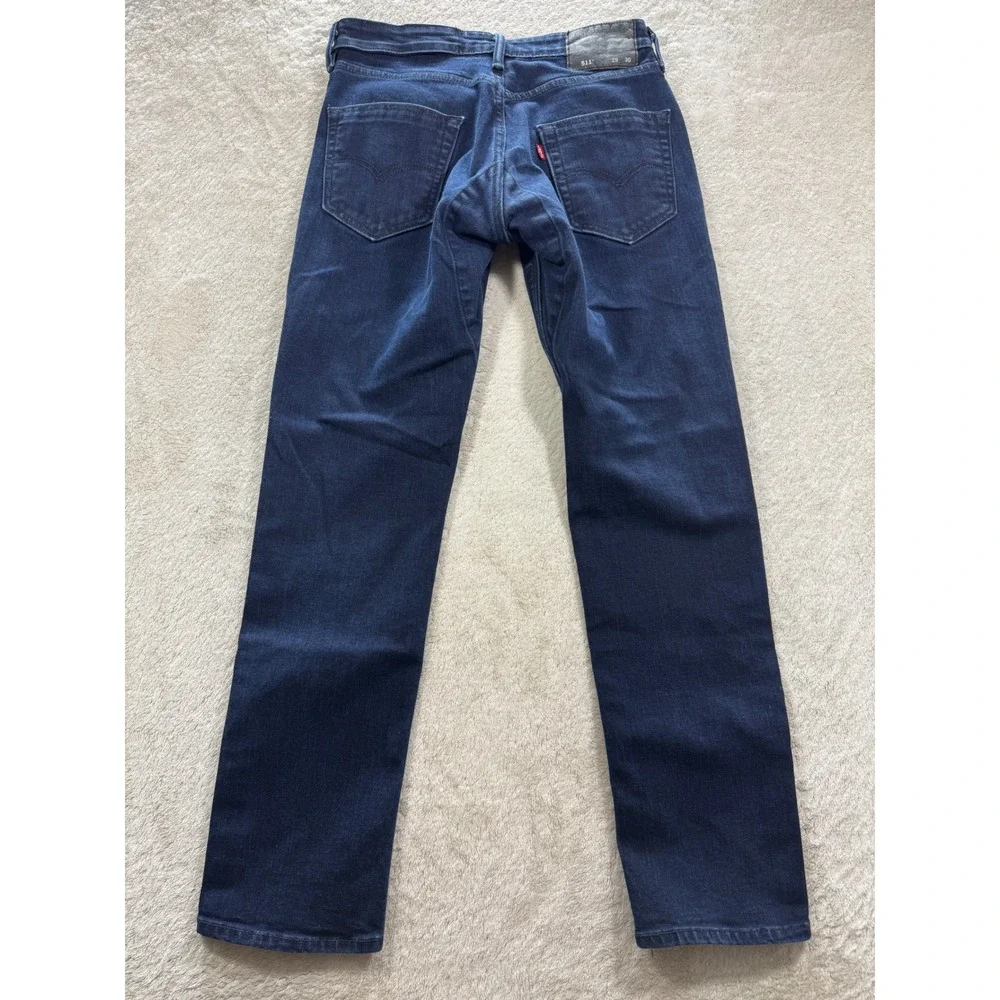 Levi's Mens 511 Commuter Slim Fit Dark Wash Blue Jeans 29x30 Meas: 29x28.5